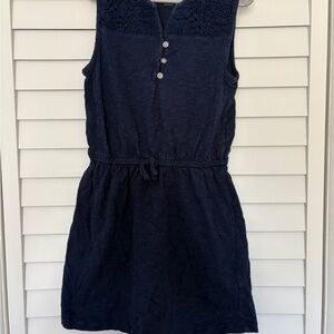 GAP Navy Kids Casual Dress with Lace Detail